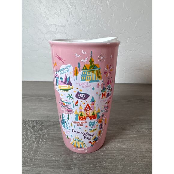 Starbucks Disneyland Park Pink Ceramic Travel Tumbler Mug - Picture 1 of 8
